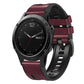 Wine red silicone and leather quick-release watch band for Garmin Fenix 7X