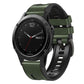 Army green silicone and leather quick-release watch band for Garmin Fenix 7X