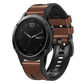 Silicone and leather quick-release watch band, brown leather with black buckle