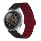 Wine red silicone watch band with reverse buckle and magnetic clasp, segmented links.