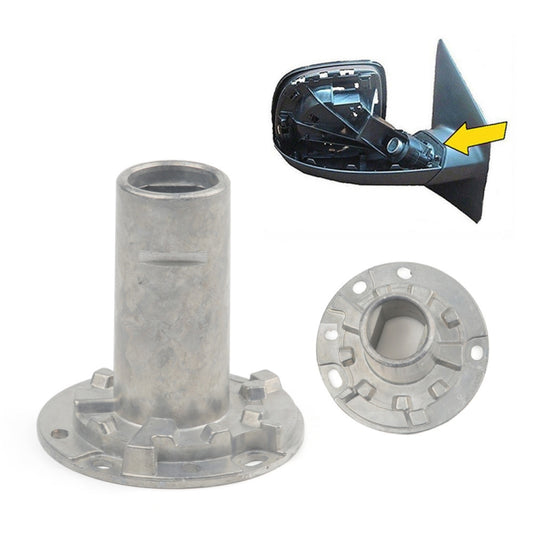 Metal rearview mirror bracket bushing set with cylindrical pin and mounting plate