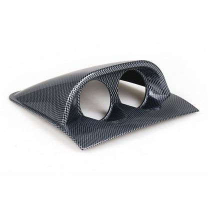 Carbon fiber dash gauge pod mount holder with two circular openings