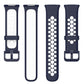 Set of breathable silicone watch bands in white and dark navy with oval perforations