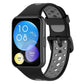 Two-color breathable silicone watch band with black strap and gray perforated underside