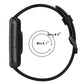 Black silicone smartwatch band with clasp, adjustable 5.1–8.5 in length range