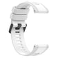 Silicone twill watch band, white strap with adjustable clasp and ribbed perforation holes.