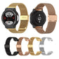 Assorted stainless steel mesh watch bands in black, rose gold, gold, and silver