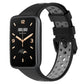 Black breathable silicone watch band with perforated light-gray underside