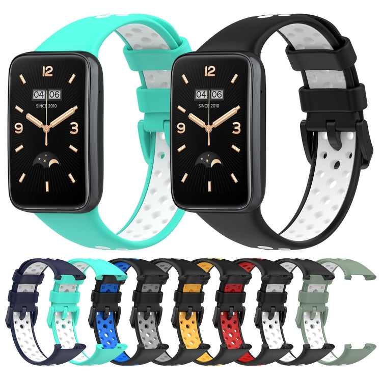 Two-color breathable silicone watch bands set with mint and black straps