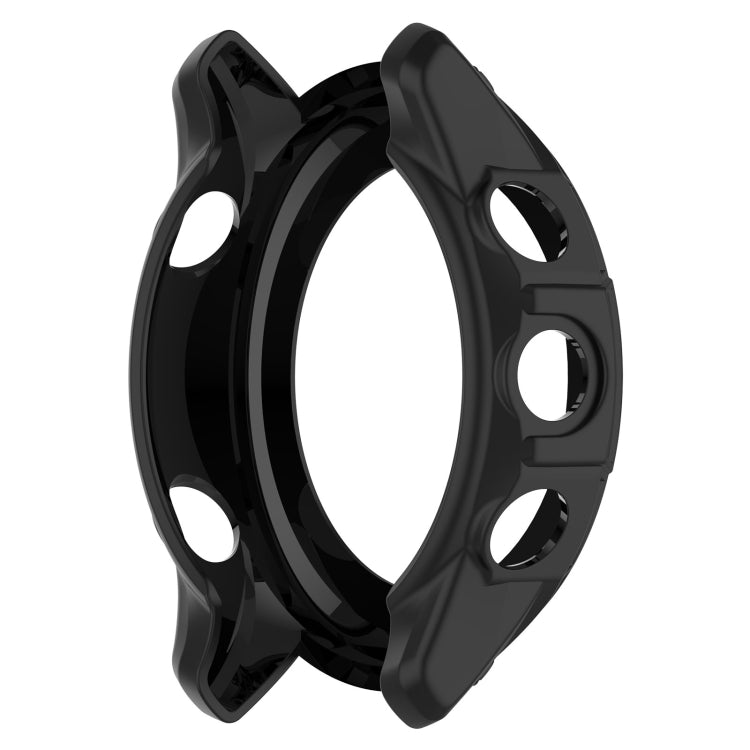 Black hollow TPU watch case with side bumpers and vented strap openings