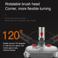 Rotatable brush wet mopping head with gray base and red control buttons