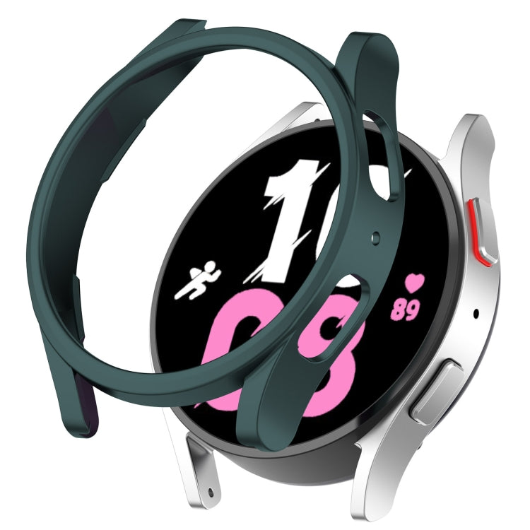 Green half-coverage protective smartwatch case with open face and raised bezel surround