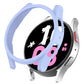Light blue half-coverage protective watch case with raised bezel and side bumper