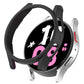Black half-coverage protective smartwatch case with side cutouts and transparent screen cover