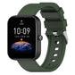Dark green silicone watch band with metal buckle and perforated strap holes
