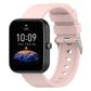 Light pink silicone watch band with metal buckle and perforated strap holes