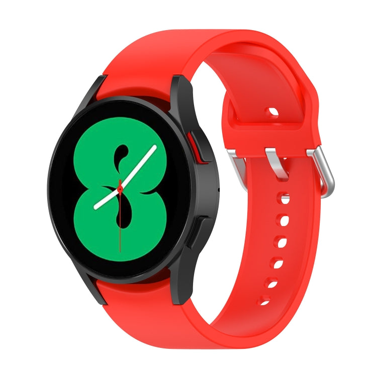 Silicone watch band with round buckle, red strap with metal clasp and adjustment holes