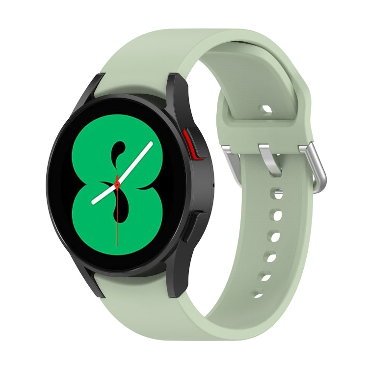 Silicone watch band with round buckle, light green strap and metal clasp for smartwatch
