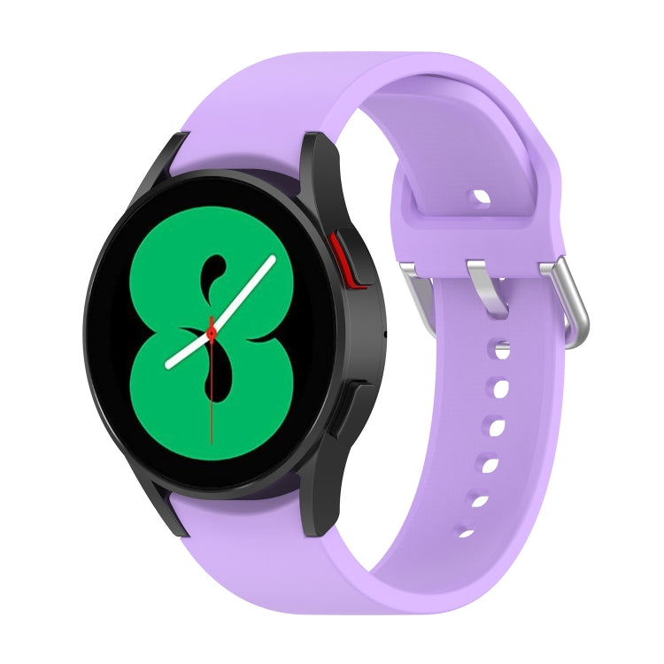 Silicone watch band with round buckle, lavender strap and metal clasp for smartwatch
