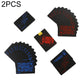 Plastic waterproof poker cards set, black backs with blue and red suit markings.