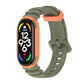 Two-color unibody watch band with sage green and orange silicone strap, for Mi Band 7