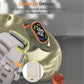 Two-color watch band with white and green strap, with orange accent edge