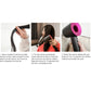 Curling roller attachment in use on hair sections, rotating and holding bundles.