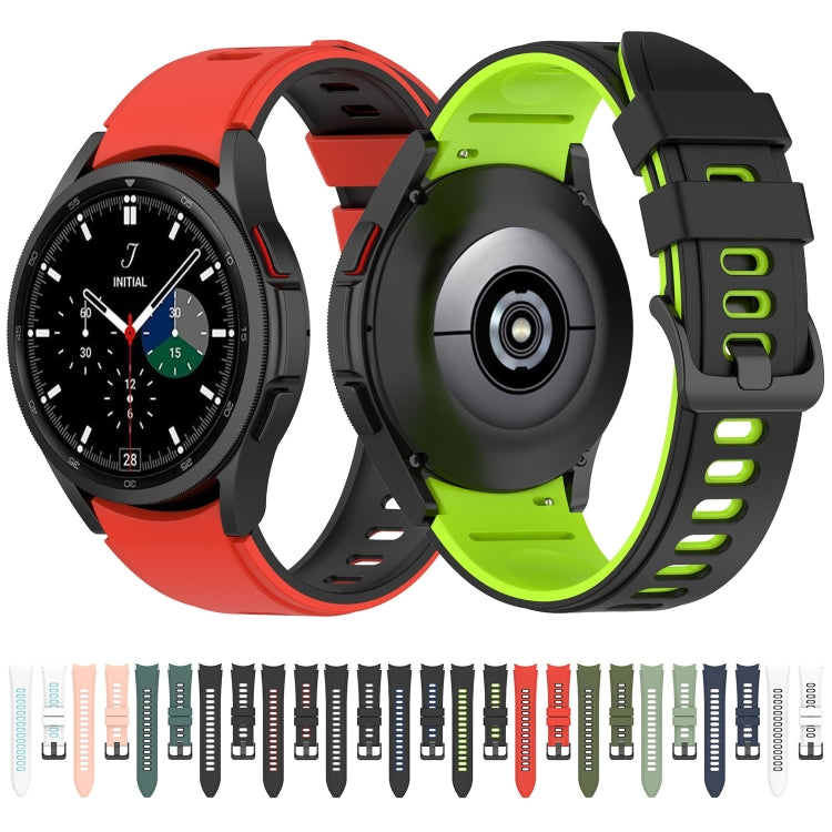 Two-color silicone watch strap set: red/black and neon green/black perforated bands.