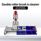 Electric floor brush attachment with blue double rollers and red control switch