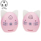 Pink cat-shaped wireless baby monitor with speaker and music buttons, night light control icons