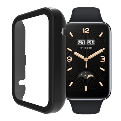 Tempered glass watch case with black bezel and clear screen cover for fitness band