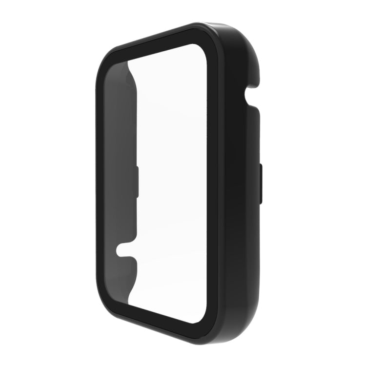 Tempered glass watch case with black frame and clear screen window for fitness band