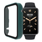 Tempered glass watch case with pine green bezel and clear screen cover for fitness band