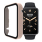 Tempered glass watch case with pink bezel and clear screen cover for fitness band