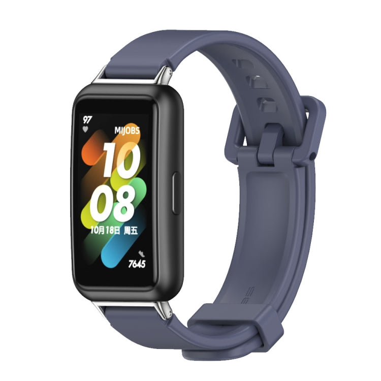 Midnight blue silicone watch band with adjustable clasp for Huawei Band 7 / 7 NFC