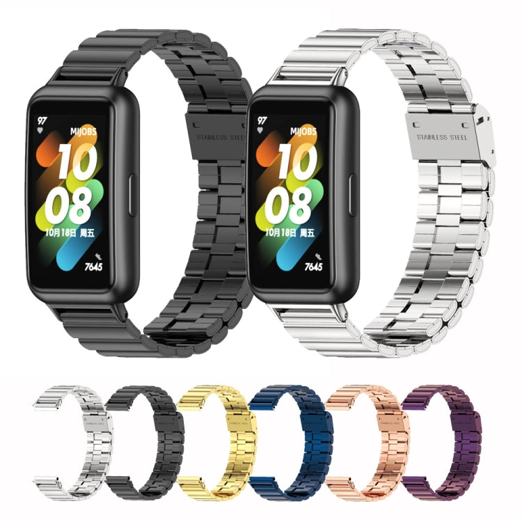 Multi-color stainless steel metal buckle watch bands set with link bracelets