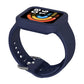 Deep blue silicone integrated smartwatch band with buckle and perforated strap holes