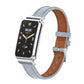 Microfiber leather watch band with metal frame, light gray strap and brown lining