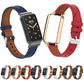 Microfiber leather watch band with metal frame, adjustable strap in multiple colors