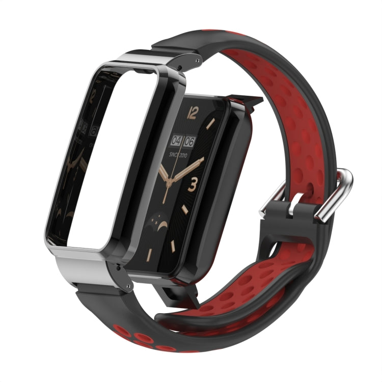Silicone Metal Frame Watch Band, For Xiaomi Mi Band 7 Pro