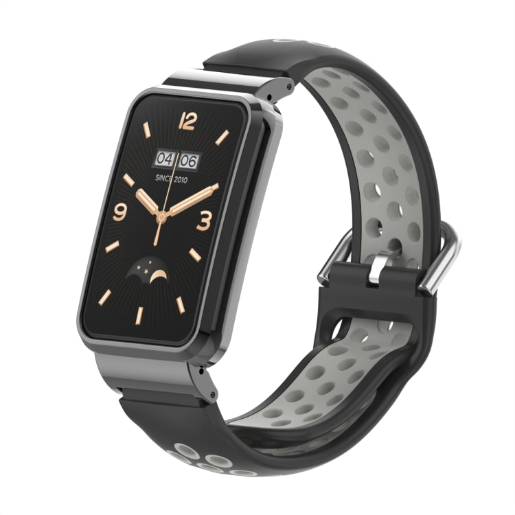 Silicone Metal Frame Watch Band, For Xiaomi Mi Band 7 Pro