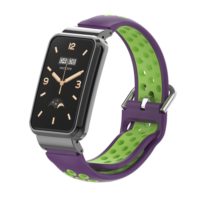 Silicone Metal Frame Watch Band, For Xiaomi Mi Band 7 Pro