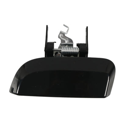 Car right rear outside door handle, black with latch spring and metal release tabs
