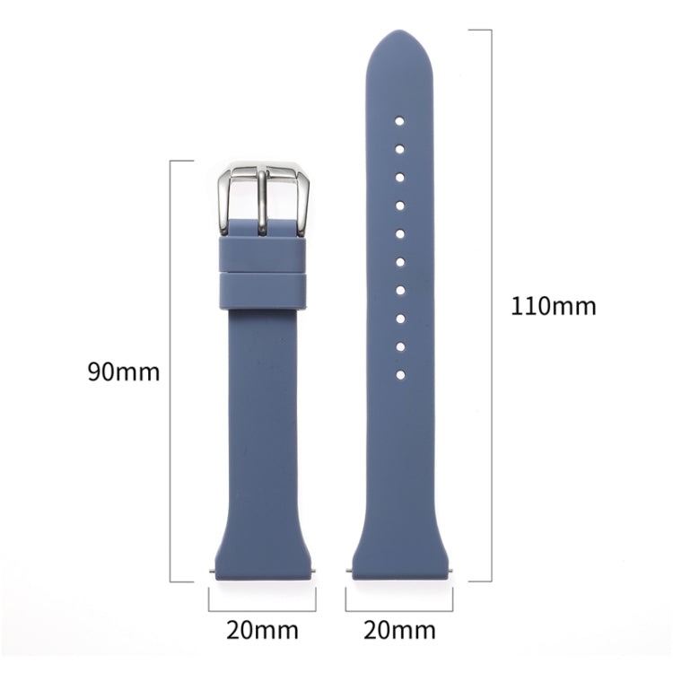 Universal T-buckle Silicone Watch Band, 20mm, 22mm