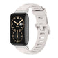 TPU watch band with perforated holes and silver-toned case, light gray/white strap