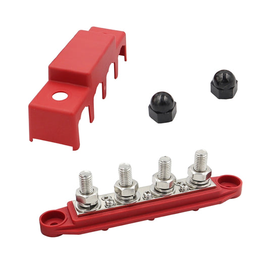 RV Ship High Current Power Distribution Terminal Block with Accessories, Black M8 Stud with Accessories, Red M8 Stud with Accessories, Black M10 Stud with Accessories, Red M10 Stud with Accessories