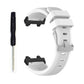White silicone twill watch band set for Amazfit T-Rex 2, shown with tool and strap ends.