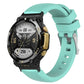 Mint green silicone twill watch band for Amazfit T-Rex 2, textured ridged strap with buckle.