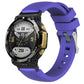 Purple silicone watch band with ribbed strap and buckle, for smart watch