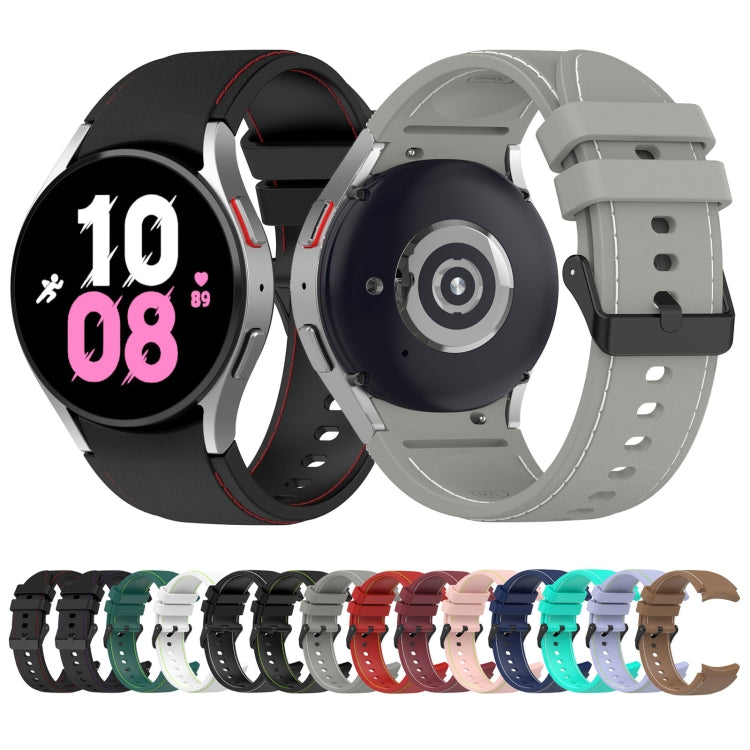 Leather-textured silicone watch band set, multiple colors with metal watch lugs.